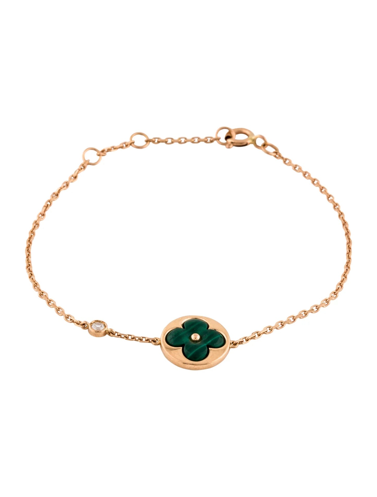 [moco jewelrys]SUN MALACHITE 1 DIAMOND PINK GOLD BRACELET
