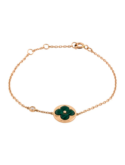 [moco jewelrys]SUN MALACHITE 1 DIAMOND PINK GOLD BRACELET