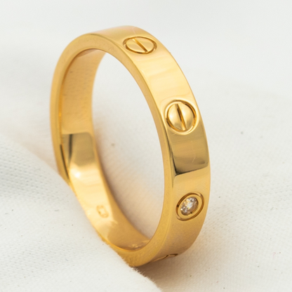 [moco jewelrys]LOVE RING 4MM 1 DIAMOND PINK GOLD
