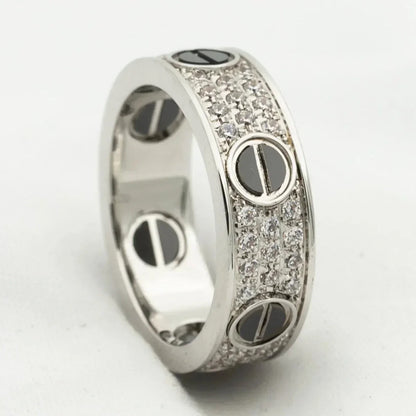[moco jewelrys]LOVE RING 5.5MM DIAMONDS PAVED CERAMIC