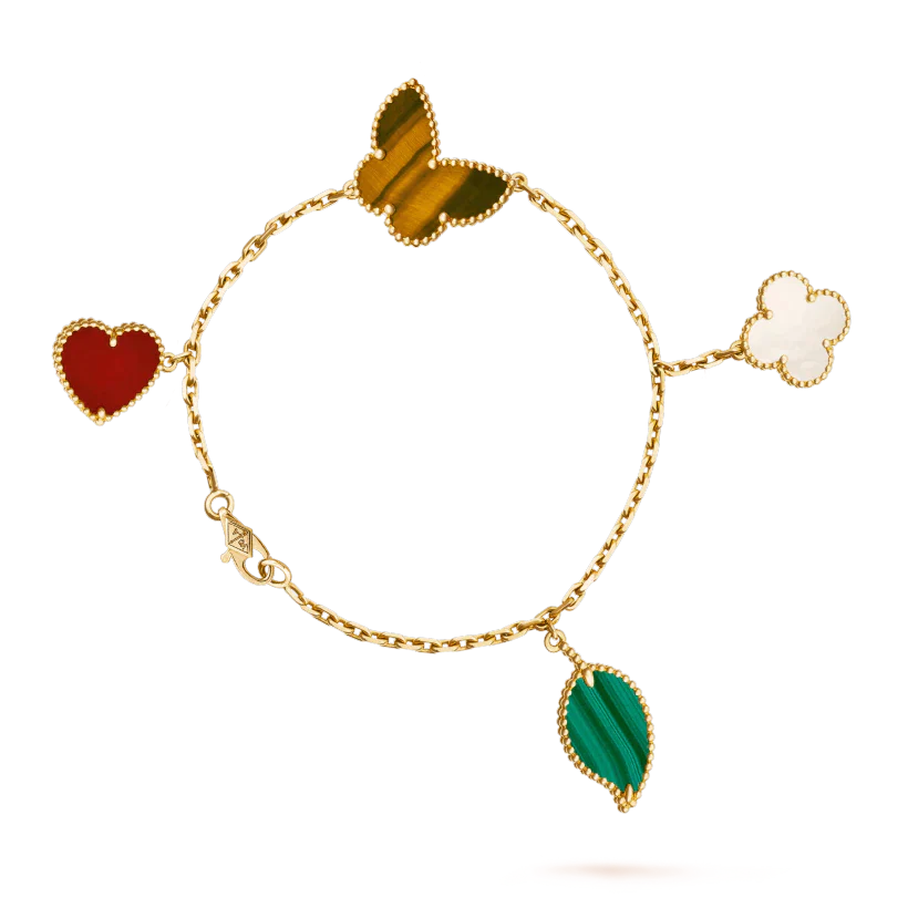 [moco jewelrys]LUCKY SPRING 5 MOTIF GOLD BRACELET
