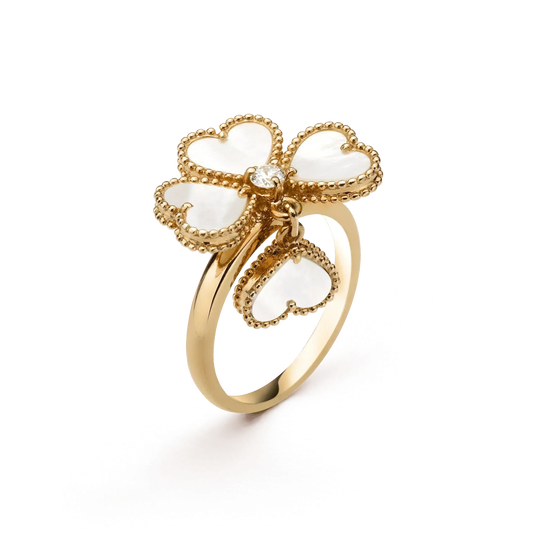 [moco jewelrys]SWEET CLOVER WHITE MOP RING