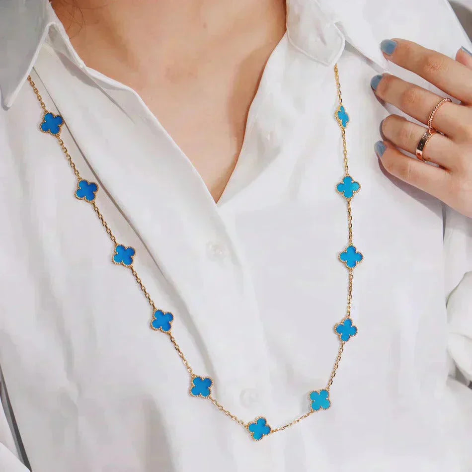 [moco jewelrys]CLOVER 20 MOTIFS TURQUOISE GOLD
