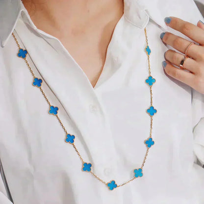 [moco jewelrys]CLOVER 20 MOTIFS TURQUOISE GOLD