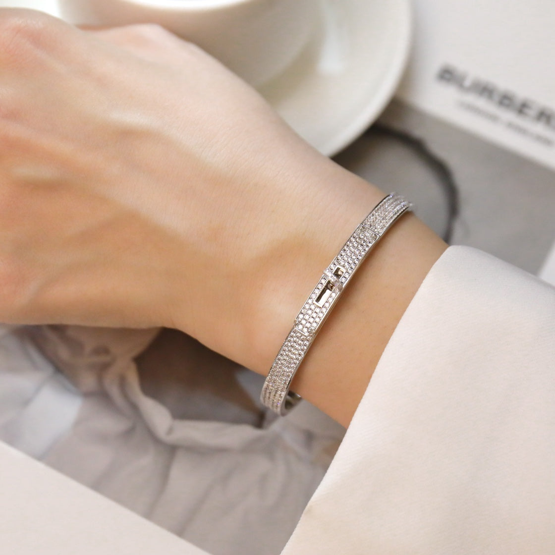 [moco jewelrys]KELLY BRACELET DIAMOND PAVED