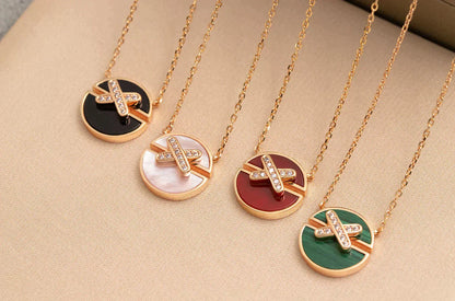 [moco jewelrys]JEUX DE ROSE GOLD DIAMOND NECKLACE