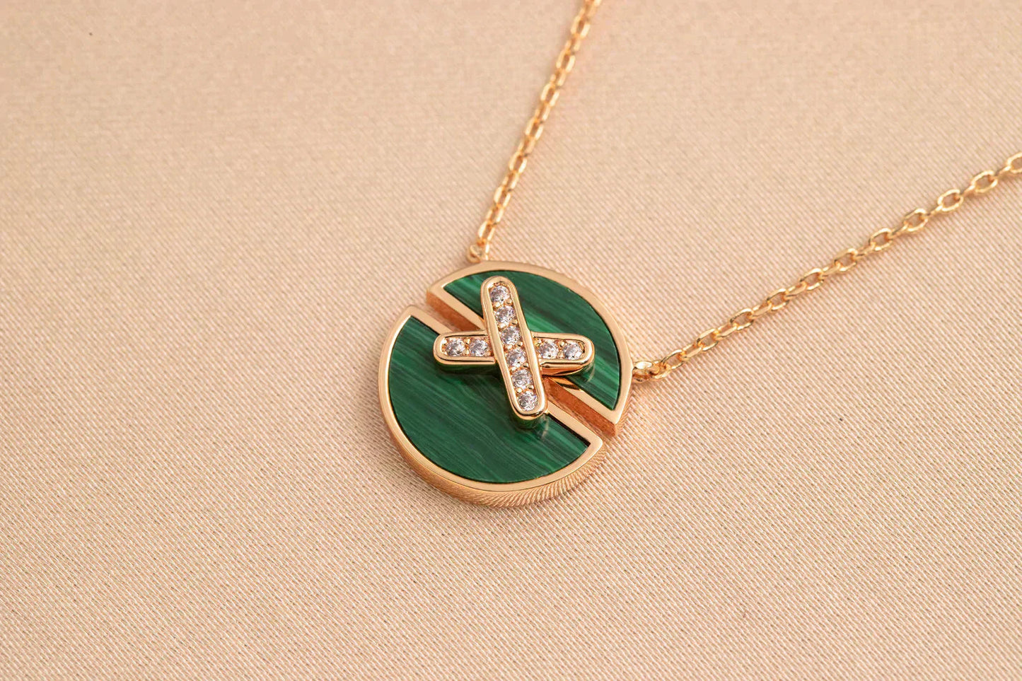[moco jewelrys]JEUX DE ROSE GOLD DIAMOND NECKLACE