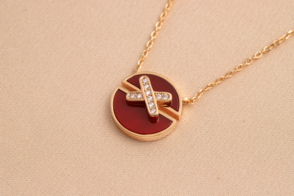 [moco jewelrys]JEUX DE PINK GOLD DIAMOND NECKLACE