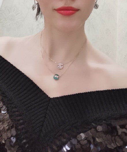 [moco jewelrys]JEUX DE PINK GOLD DIAMOND NECKLACE