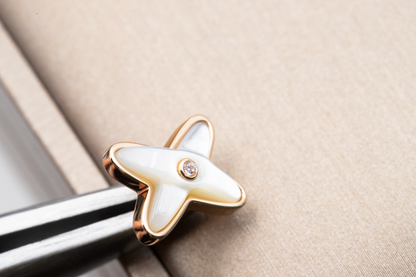 [moco jewelrys]JEUX DE WHITE MOP PINK GOLD DIAMOND EARRINGS