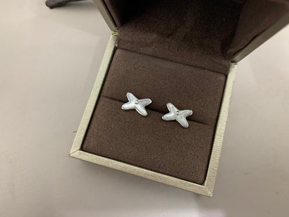 [moco jewelrys]JEUX DE WHITE MOP SILVER DIAMOND EARRINGS