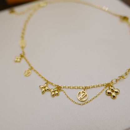 [moco jewelrys]BLOOMING SUPPLE NECKLACE BRASS
