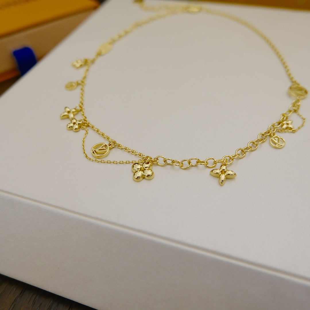 [moco jewelrys]BLOOMING SUPPLE NECKLACE BRASS