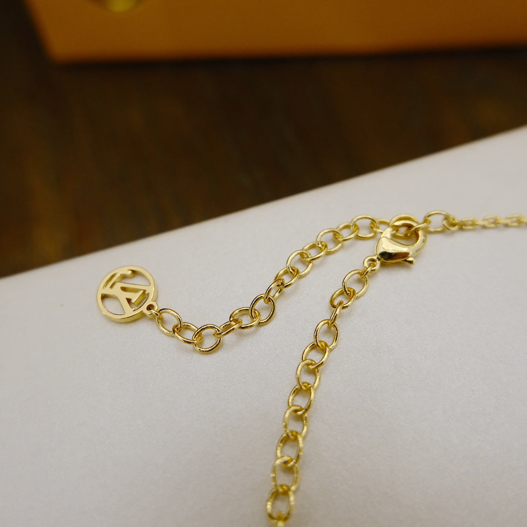 [moco jewelrys]BLOOMING SUPPLE NECKLACE BRASS