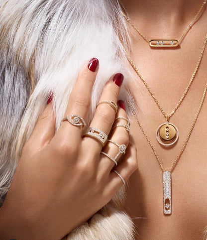 [moco jewelrys ]moco jewelrys MOVE PM NECKLACE PINK GOLD DIAMOND