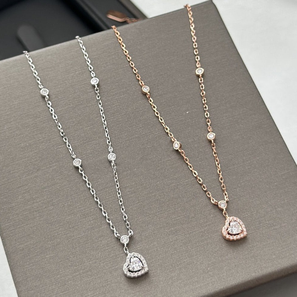 [moco jewelrys ]JOY HEART DIAMOND NECKLACE