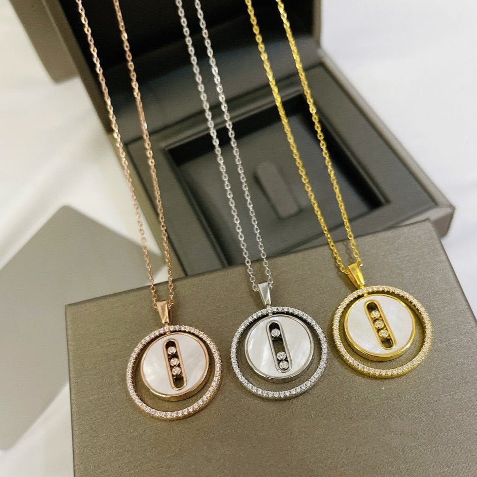 [moco jewelrys ]moco jewelrys MOVE MM NACRE BLANCHE DIAMOND NECKLACE