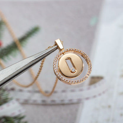 [moco jewelrys ]moco jewelrys MOVE PM NECKLACE PINK GOLD DIAMOND