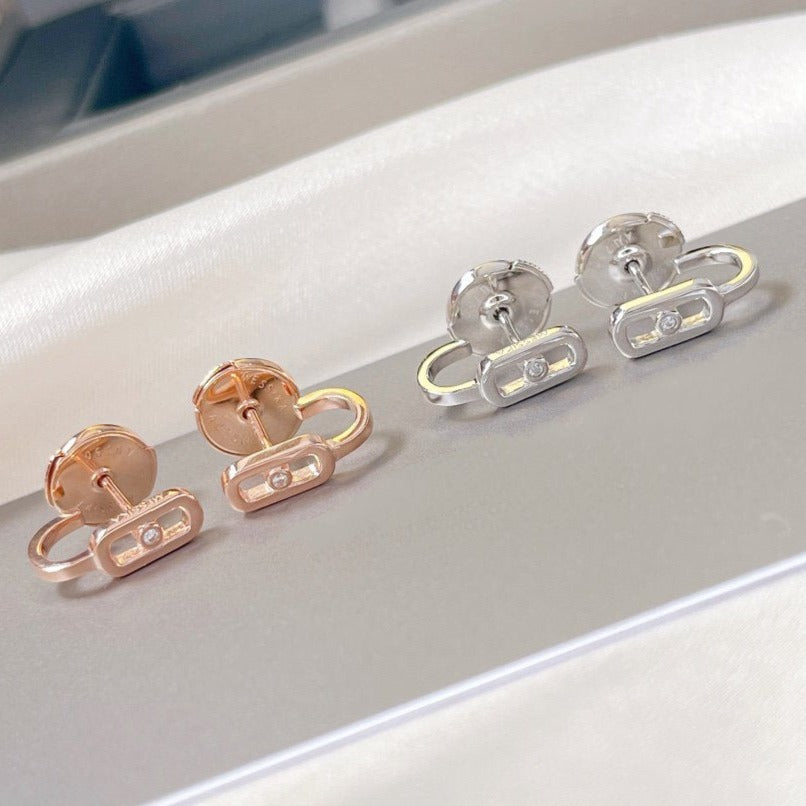 [moco jewelrys ]CREOLES MOVE UNO MINI 1 DIAMOND EARRINGS