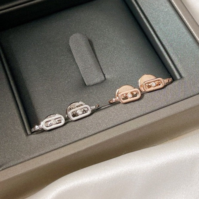 [moco jewelrys ]CREOLES MOVE UNO MINI 1 DIAMOND EARRINGS