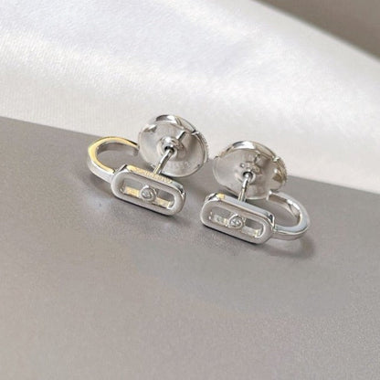 [moco jewelrys ]CREOLES MOVE UNO MINI 1 DIAMOND EARRINGS