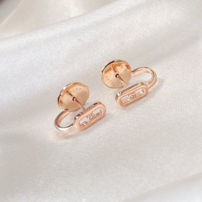 [moco jewelrys ]CREOLES MOVE UNO MINI 1 DIAMOND EARRINGS