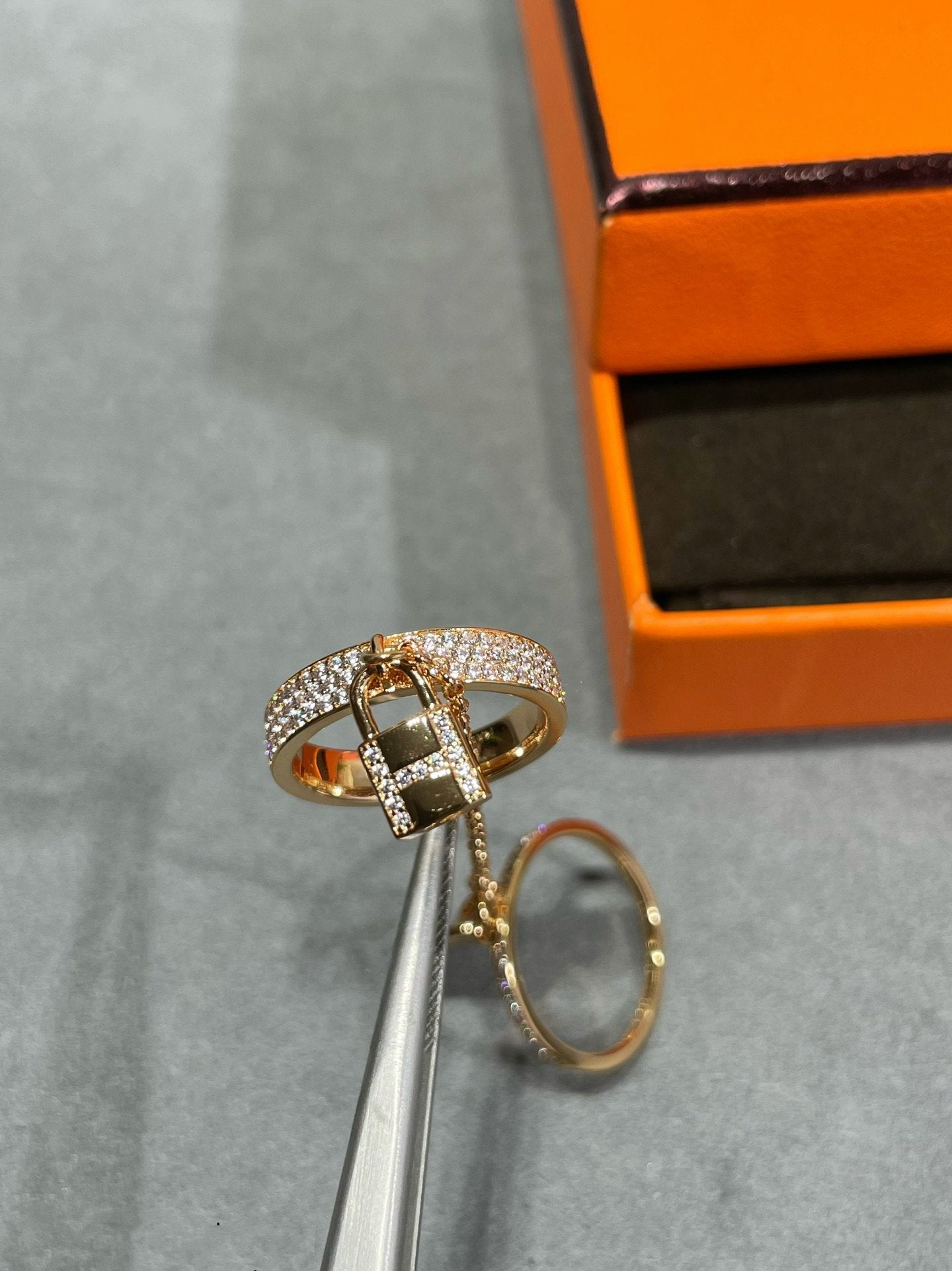 [moco jewelrys]HM KELLY CLOCHETTE DOUBLE RING IN  WITH DIAMONDS