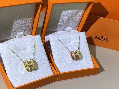 [moco jewelrys]HM CLIC YELLOW ENAMEL GOLD NECKLACE
