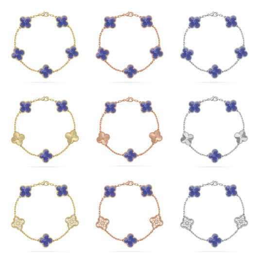 [Moco jewelrys]CLOVER 5 MOTIF BLUE VEINS BRACELET COLLECTION