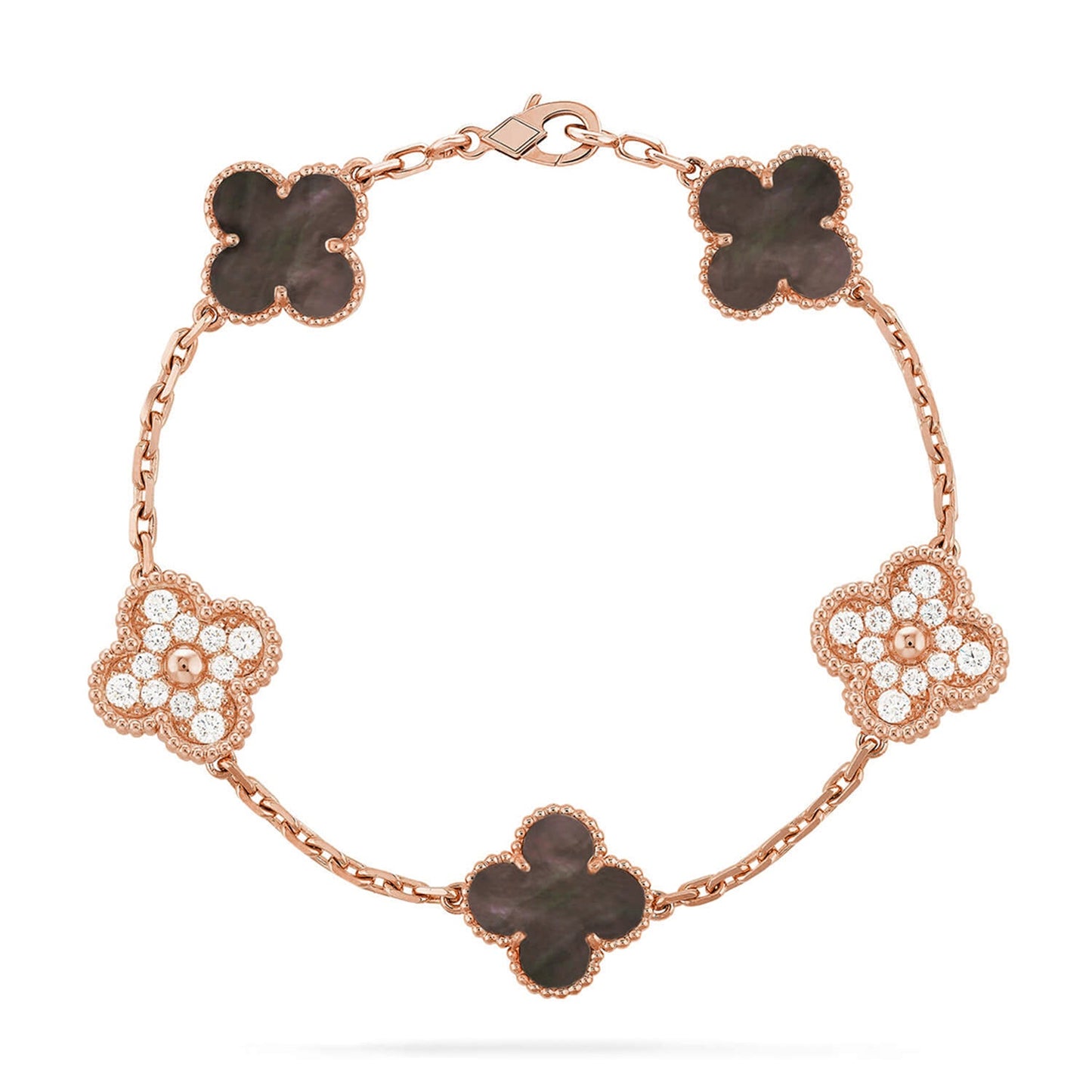 [Moco jewelrys] CLOVER 5 MOTIF GRAY MOP BRACELET COLLECTION