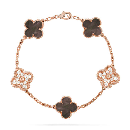 [Moco jewelrys] CLOVER 5 MOTIF GRAY MOP BRACELET COLLECTION