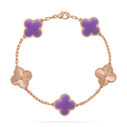[Moco jewelrys]CLOVER 5 MOTIF LIGHT PURPLE BRACELET COLLECTION