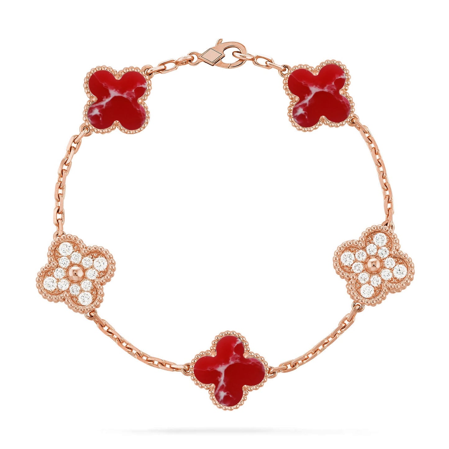 [Moco jewelrys]CLOVER 5 MOTIF RED PATTERN BRACELET COLLECTION