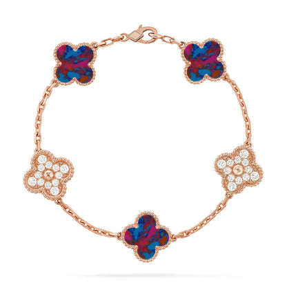 [Moco jewelrys]CLOVER 5 MOTIF COLOR GEMSTONES BRACELET COLLECTION