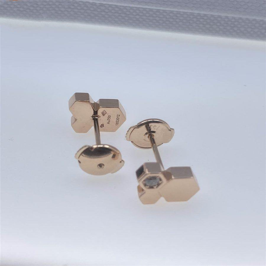 [moco jewelrys]BEE LOVE PINK GOLD DIAMOND EARRINGS