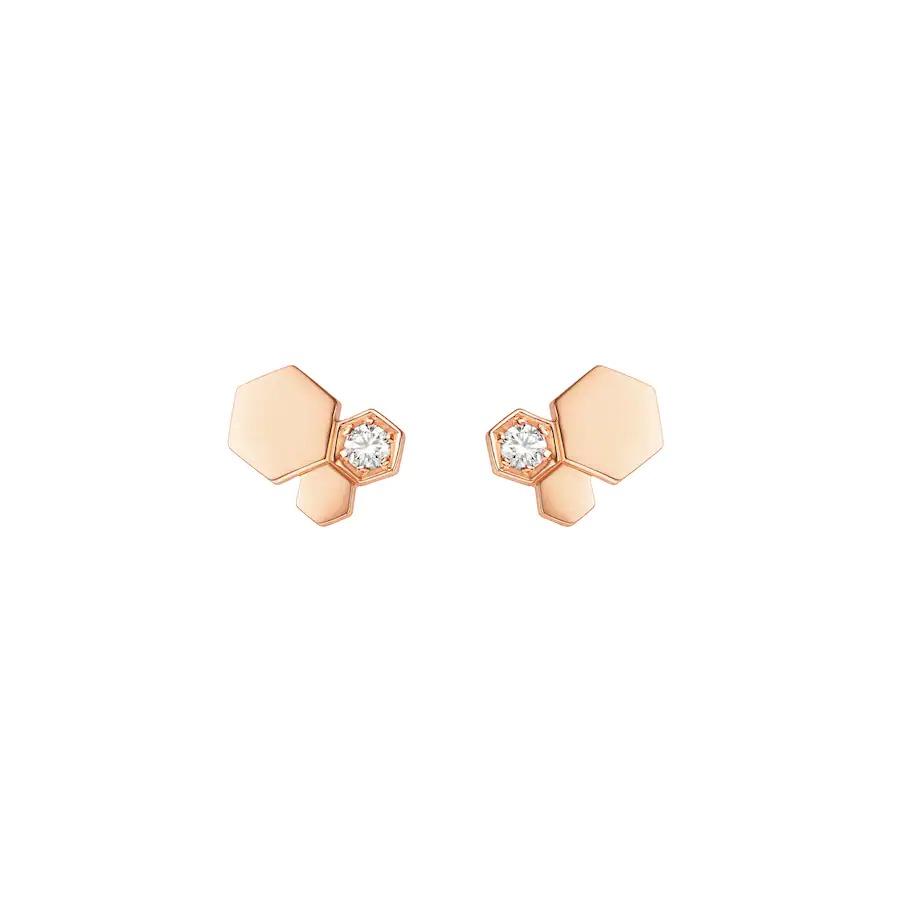 [moco jewelrys]BEE LOVE PINK GOLD DIAMOND EARRINGS