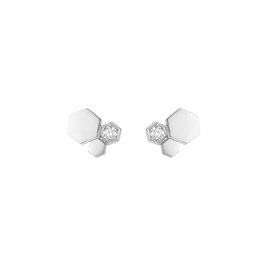 [moco jewelrys]BEE LOVE SILVER DIAMOND EARRINGS