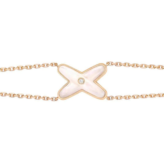 [moco jewelrys]JEUX BRACELET WHITE MOP PINK GOLD 1 DIAMOND