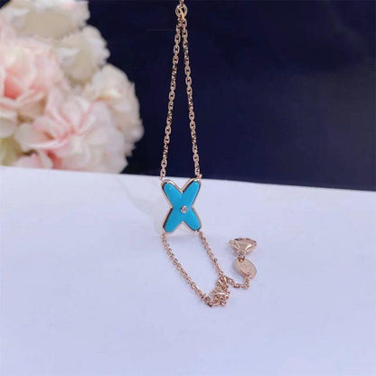 [moco jewelrys]JEUX BRACELET TURQUOISE PINK GOLD 1 DIAMOND