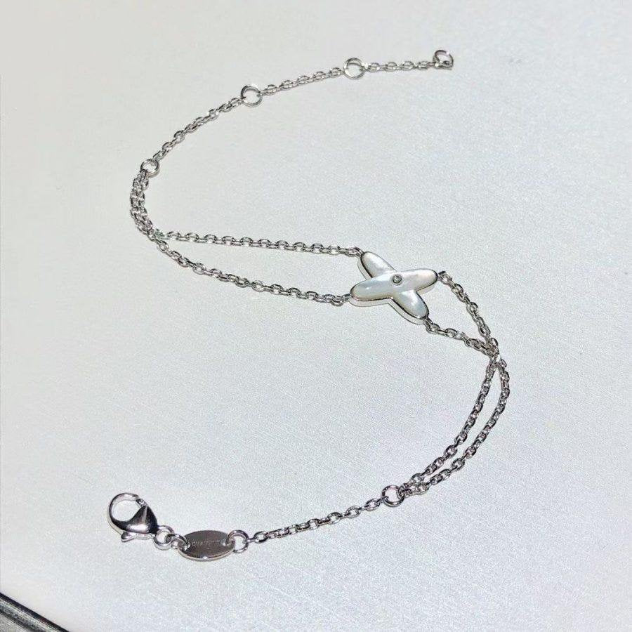 [moco jewelrys]JEUX BRACELET WHITE MOP SILVER 1 DIAMOND