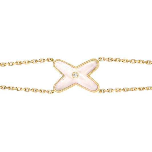 [moco jewelrys]JEUX BRACELET WHITE MOP GOLD 1 DIAMOND