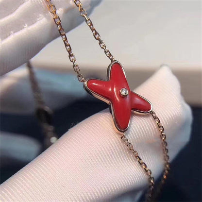 [moco jewelrys]JEUX BRACELET CARNELIAN PINK GOLD 1 DIAMOND