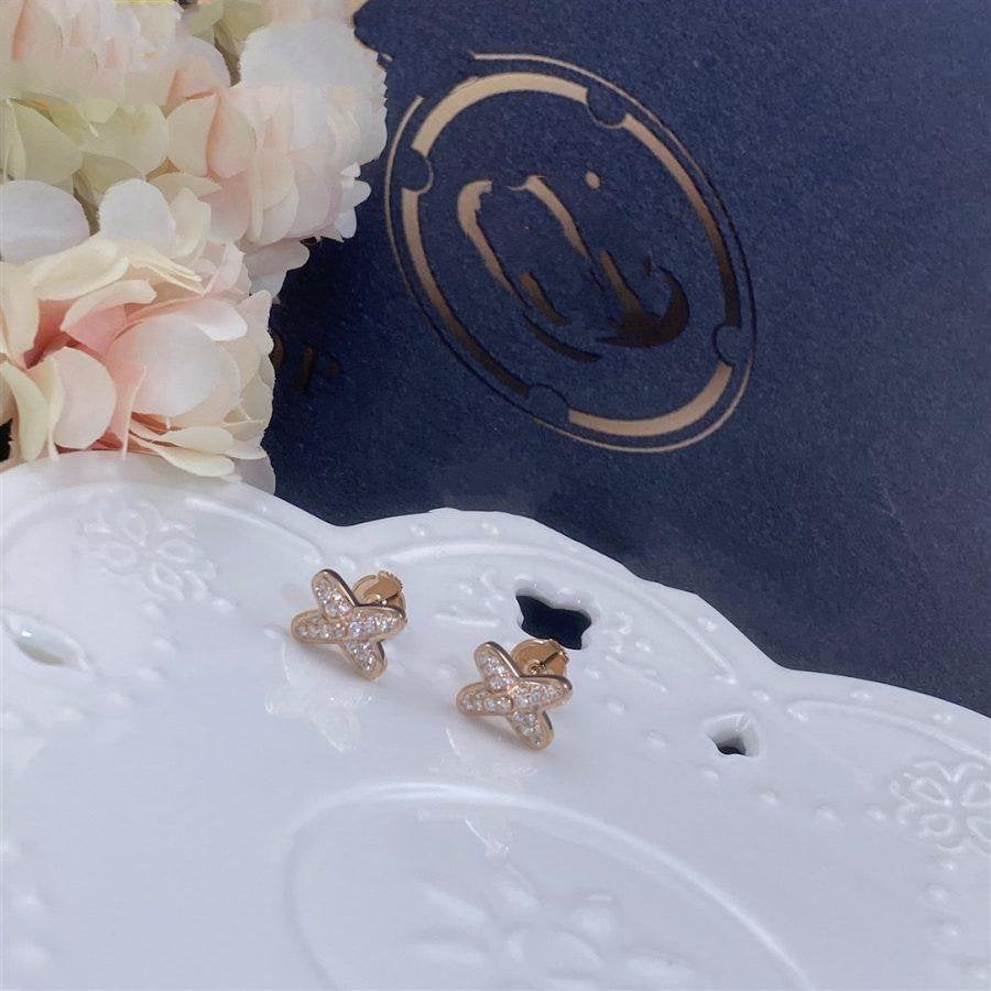 [moco jewelrys]JEUX DE PINK GOLD DIAMOND EARRINGS