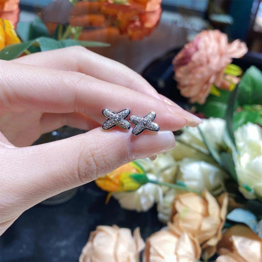 [moco jewelrys]JEUX DE SILVER DIAMOND EARRINGS