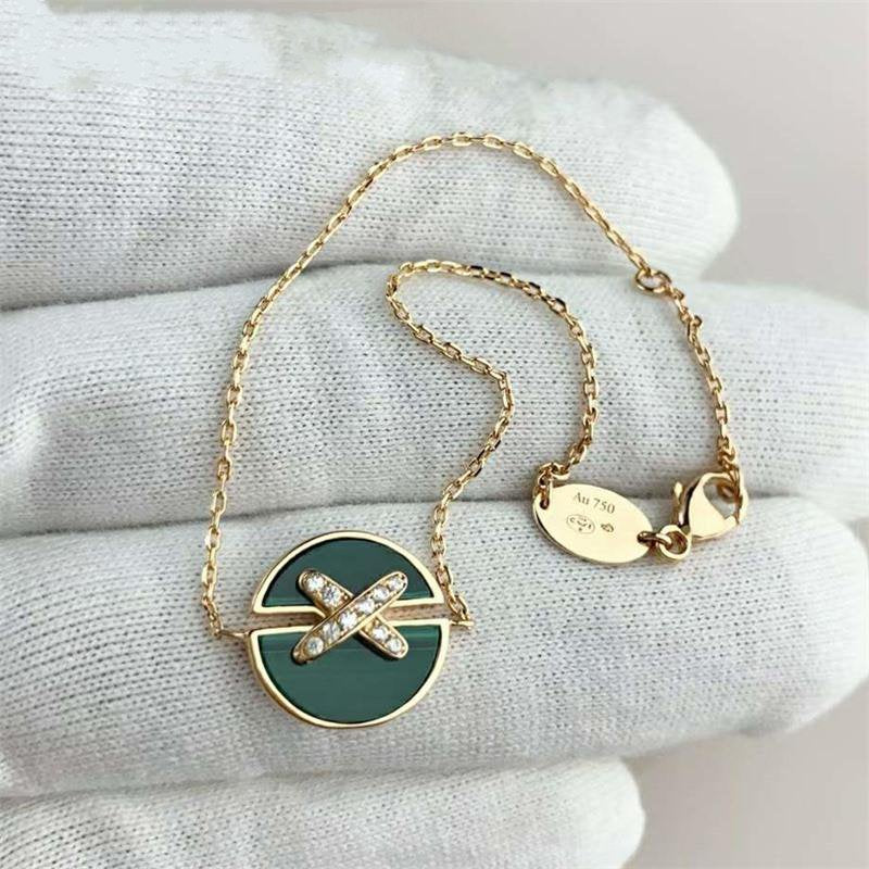 [moco jewelrys]JEUX DE BRACELET MALACHITE PINK GOLD DIAMONDS