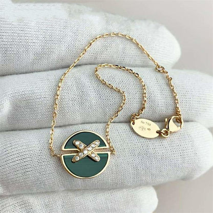 [moco jewelrys]JEUX DE BRACELET MALACHITE PINK GOLD DIAMONDS