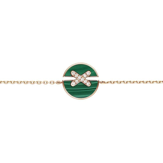 [moco jewelrys]JEUX DE BRACELET MALACHITE PINK GOLD DIAMONDS