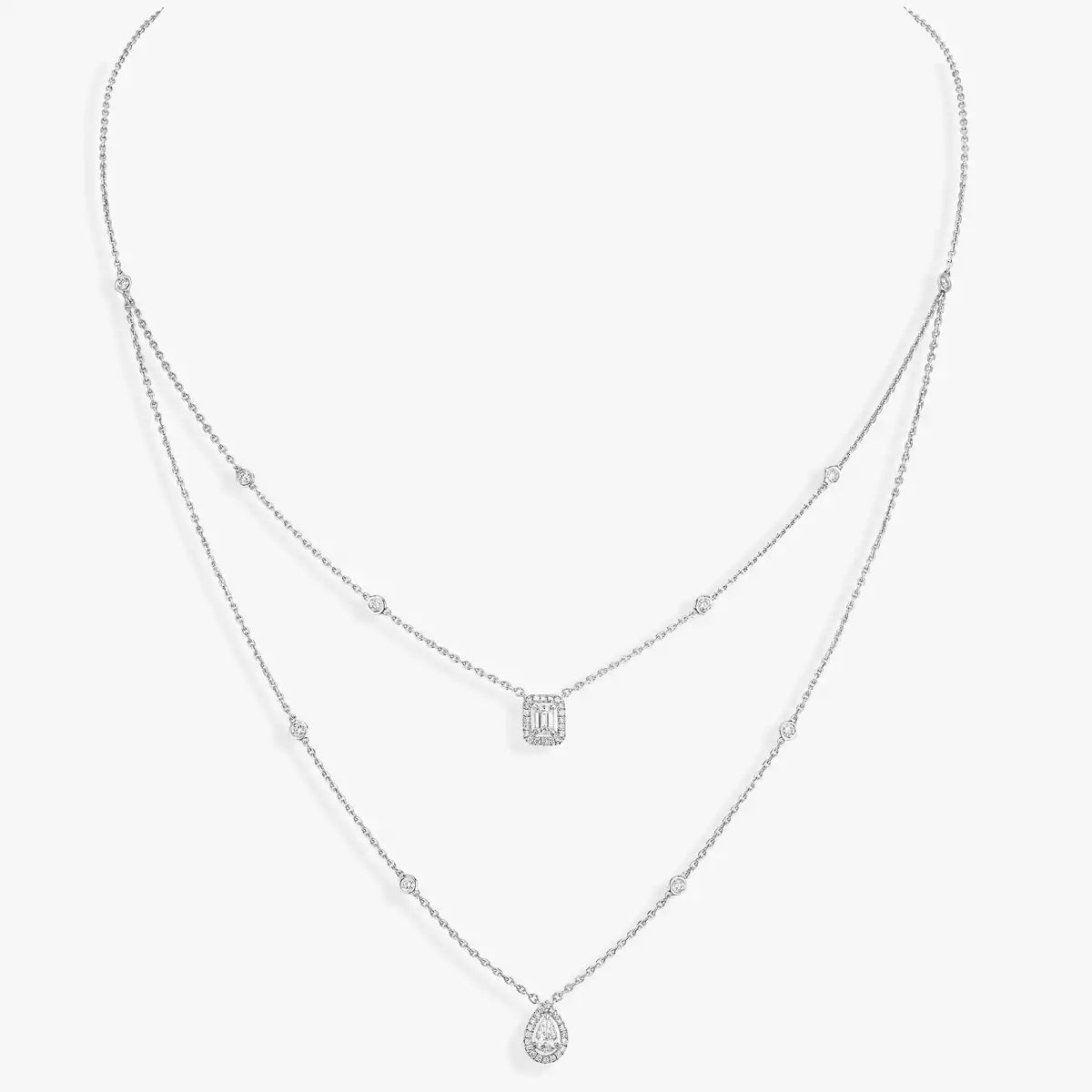 [moco jewelrys ]Diamond Necklace My Twin 2 Rows
