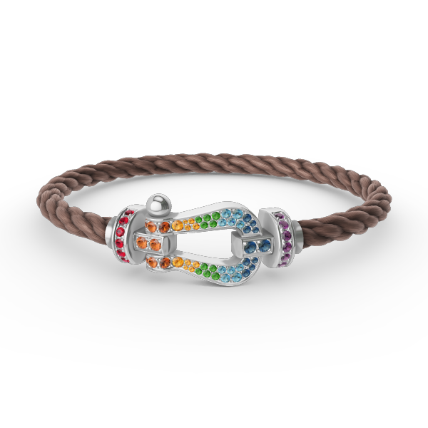 [moco jewelrys]FORC LARGE HORSESHOE  COLORED DIAMOND BRACELET SILVER