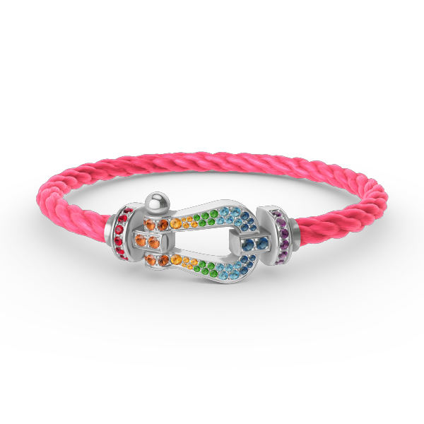 [moco jewelrys]FORC LARGE HORSESHOE  COLORED DIAMOND BRACELET SILVER